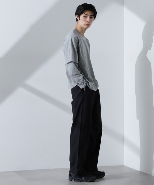 NANO universe（ナノユニバース）の「ストレッチワイドイージーパンツ(セットアップ可)（その他パンツ・メンズ・チャコール/ブラック/ライトグレー/スミクロ/ブルー/ダークグリーン・S/M/L）」の10枚目の写真