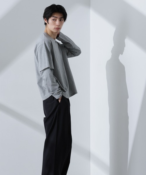 NANO universe（ナノユニバース）の「ストレッチワイドイージーパンツ(セットアップ可)（その他パンツ・メンズ・チャコール/ブラック/ライトグレー/スミクロ/ブルー/ダークグリーン・S/M/L）」の11枚目の写真