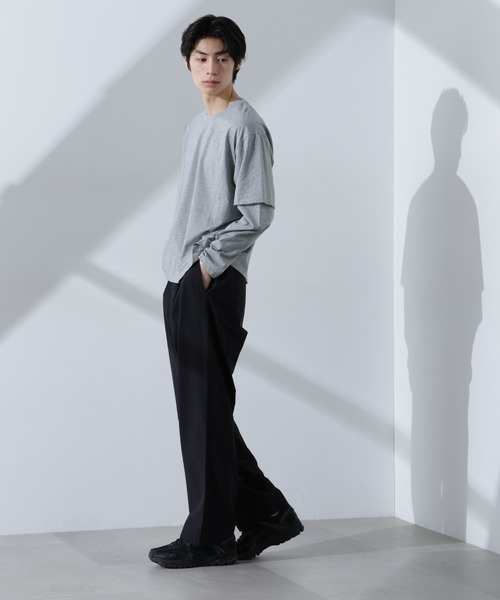 NANO universe（ナノユニバース）の「ストレッチワイドイージーパンツ(セットアップ可)（その他パンツ・メンズ・チャコール/ブラック/ライトグレー/スミクロ/ブルー/ダークグリーン・S/M/L）」の12枚目の写真