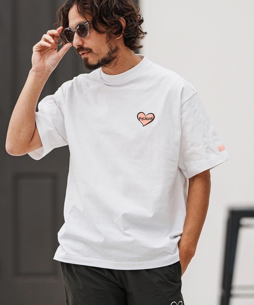 felkod(フィルコッド)の「mt9507- Bumpy Heart Print Tee Tシャツ(Tシャツ/カットソー・メンズ・ホワイト/ブラック/ネイビー・XL/L/M/S)」の1枚目の写真