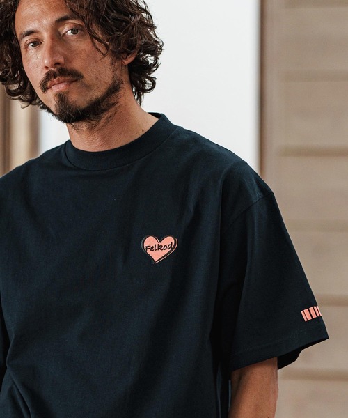 felkod(フィルコッド)の「mt9507- Bumpy Heart Print Tee Tシャツ(Tシャツ/カットソー・メンズ・ホワイト/ブラック/ネイビー・XL/L/M/S)」の2枚目の写真