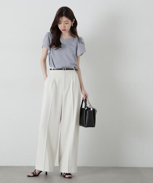 PROPORTION BODY DRESSING（プロポーションボディドレッシング）の「ベルト付きタックワイドパンツ / 1215130303（その他パンツ・レディース・ベージュ/ホワイト系その他/カーキ・SMALL/MEDIUM）」の9枚目の写真
