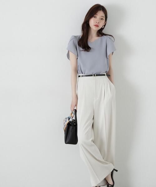 PROPORTION BODY DRESSING（プロポーションボディドレッシング）の「ベルト付きタックワイドパンツ / 1215130303（その他パンツ・レディース・ベージュ/ホワイト系その他/カーキ・SMALL/MEDIUM）」の10枚目の写真