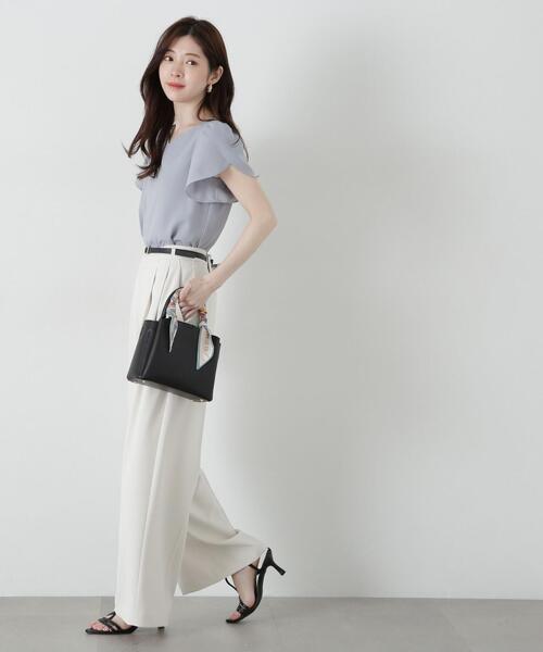 PROPORTION BODY DRESSING（プロポーションボディドレッシング）の「ベルト付きタックワイドパンツ / 1215130303（その他パンツ・レディース・ベージュ/ホワイト系その他/カーキ・SMALL/MEDIUM）」の2枚目の写真