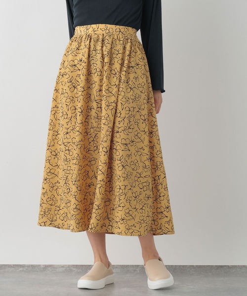 FOUND GOOD（ファウンドグッド）の「ガラフレアスカート（スカート・レディース・イエロー系2/ブラック/アイボリー/ネイビー・M/L/S）」の4枚目の写真