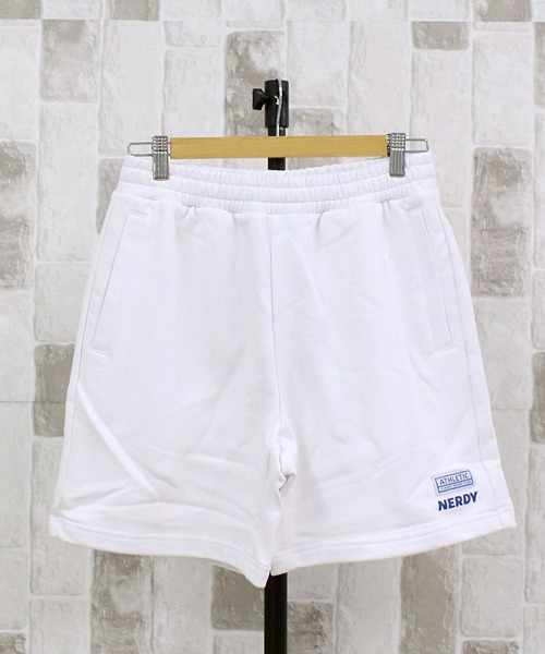 NERDY(ノルディ)の「NERDY チャンプハーフパンツ CHAMPS HALF PANTS(スウェットパンツ・メンズ・ホワイト/ホワイト系2/ブラック/ライトイエロー・S/M/L)」の1枚目の写真
