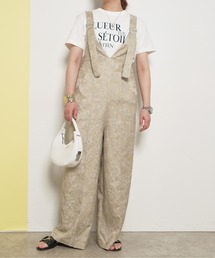 LHELBIE ワンショルサロペット　ジャケット　セットアップ ドライジョーゼットサロペット(38 BEIGE): オーバーオール