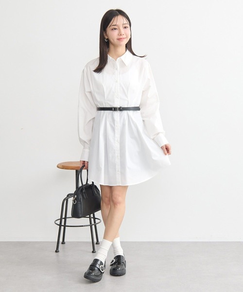 earth music&ecology（アースミュージックアンドエコロジー）の「ウエストタックシャツミニワンピース（シャツワンピース・レディース・オフホワイト/サックスブルー/イエロー・FREE）」の14枚目の写真