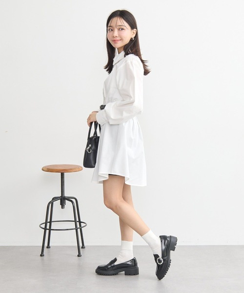 earth music&ecology（アースミュージックアンドエコロジー）の「ウエストタックシャツミニワンピース（シャツワンピース・レディース・オフホワイト/サックスブルー/イエロー・FREE）」の15枚目の写真