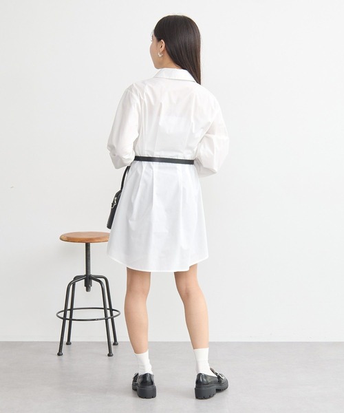 earth music&ecology（アースミュージックアンドエコロジー）の「ウエストタックシャツミニワンピース（シャツワンピース・レディース・オフホワイト/サックスブルー/イエロー・FREE）」の16枚目の写真