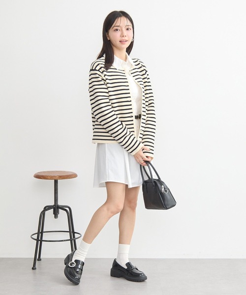 earth music&ecology（アースミュージックアンドエコロジー）の「ウエストタックシャツミニワンピース（シャツワンピース・レディース・オフホワイト/サックスブルー/イエロー・FREE）」の9枚目の写真