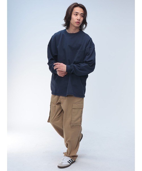 Goodwear(グッドウェア)の「Goodwear グッドウェア 袖リブ ポケット クルーネック 長袖 Tシャツ SUPERBIG TEE 2W70502D12(Tシャツ/カットソー・メンズ・ブラック/ホワイト/ネイビー/グリーン/グレー系その他・M/L/LL)」の11枚目の写真