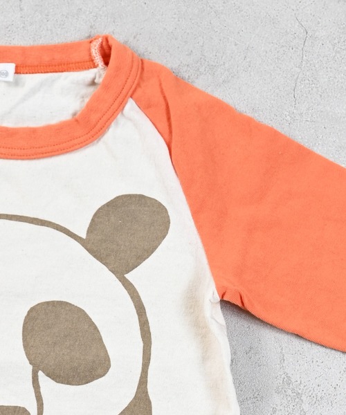 JIPPON（ジポン）の「ラグランパンダロンT（Tシャツ/カットソー・キッズ・ライトグリーン/オレンジ/ラベンダー/ブラック・80/90/100/110/120/130/140/95）」の7枚目の写真