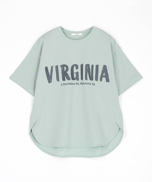 Grand PARK（グランドパーク）の「手書き風ロゴ ラウンドヘムTシャツ（Tシャツ/カットソー・レディース・ホワイト/サックスブルー/チャコールグレー/ピンク・FREE）」の3枚目の写真