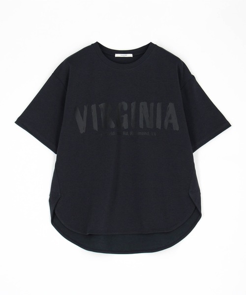 Grand PARK（グランドパーク）の「手書き風ロゴ ラウンドヘムTシャツ（Tシャツ/カットソー・レディース・ホワイト/サックスブルー/チャコールグレー/ピンク・FREE）」の2枚目の写真