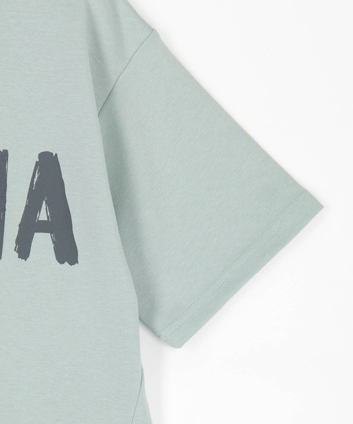 Grand PARK（グランドパーク）の「手書き風ロゴ ラウンドヘムTシャツ（Tシャツ/カットソー・レディース・ホワイト/サックスブルー/チャコールグレー/ピンク・FREE）」の10枚目の写真