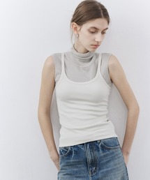 tageechita（タジチタ）の「【tageechita】細リブ ストレッチ Uネック タンクトップ（キャミソール）」