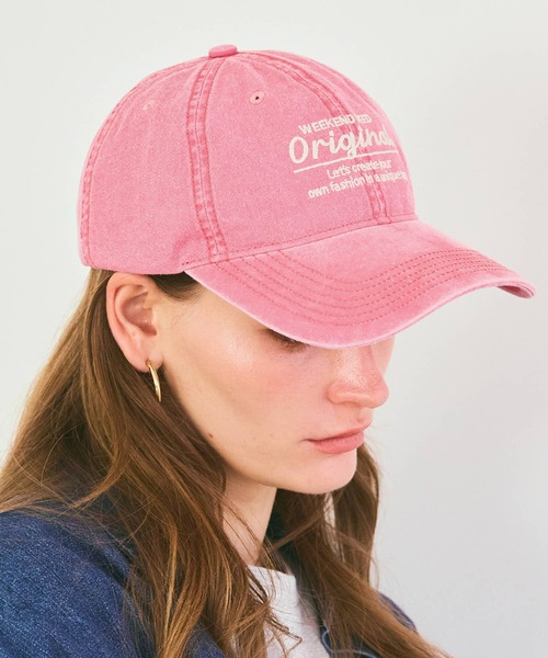 coca（coca）（コカ）の「ウォッシュドロゴキャップ（キャップ・レディース・ピンク/グリーン・ONE SIZE）」の2枚目の写真