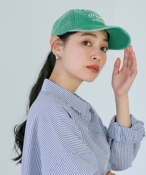 coca（coca）（コカ）の「ウォッシュドロゴキャップ（キャップ・レディース・ピンク/グリーン・ONE SIZE）」の4枚目の写真