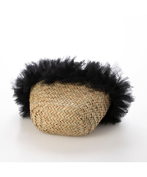 kakatoo（カカトゥ）の「カカトゥ kakatoo / チュールフリンジカゴバッグ（かごバッグ・レディース・ブラウン/グレー/ブラック・FREE）」の6枚目の写真