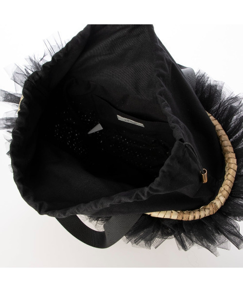 kakatoo（カカトゥ）の「カカトゥ kakatoo / チュールフリンジカゴバッグ（かごバッグ・レディース・ブラウン/グレー/ブラック・FREE）」の8枚目の写真