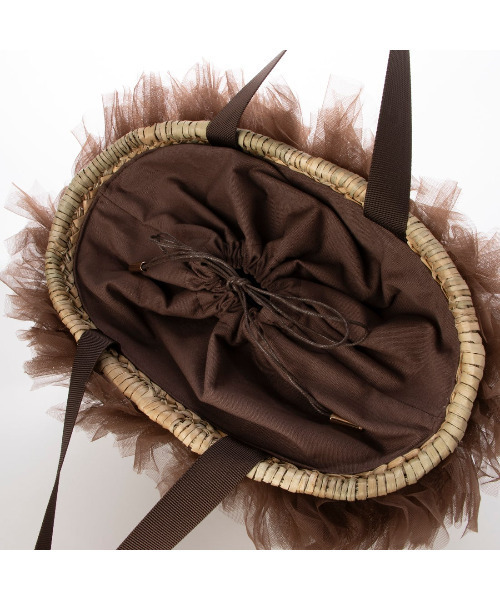 kakatoo（カカトゥ）の「カカトゥ kakatoo / チュールフリンジカゴバッグ（かごバッグ・レディース・ブラウン/グレー/ブラック・FREE）」の22枚目の写真