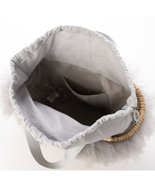 kakatoo（カカトゥ）の「カカトゥ kakatoo / チュールフリンジカゴバッグ（かごバッグ・レディース・ブラウン/グレー/ブラック・FREE）」の15枚目の写真