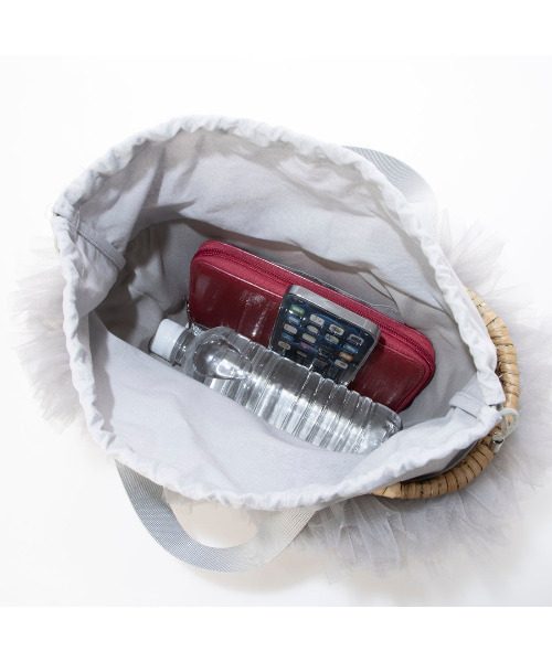 kakatoo（カカトゥ）の「カカトゥ kakatoo / チュールフリンジカゴバッグ（かごバッグ・レディース・ブラウン/グレー/ブラック・FREE）」の17枚目の写真