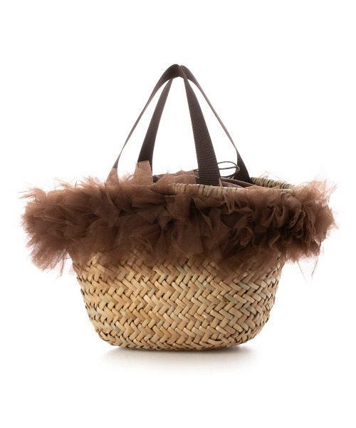 kakatoo（カカトゥ）の「カカトゥ kakatoo / チュールフリンジカゴバッグ（かごバッグ・レディース・ブラウン/グレー/ブラック・FREE）」の19枚目の写真