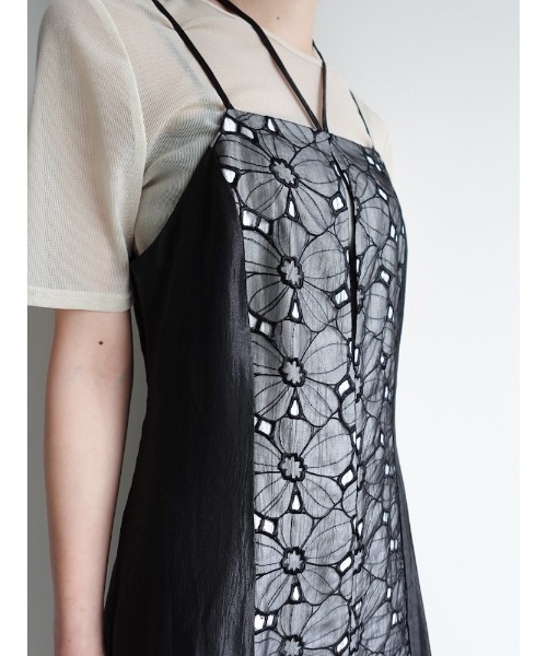 Flower Lace Shiny Dress/フラワーレースシャイニードレス