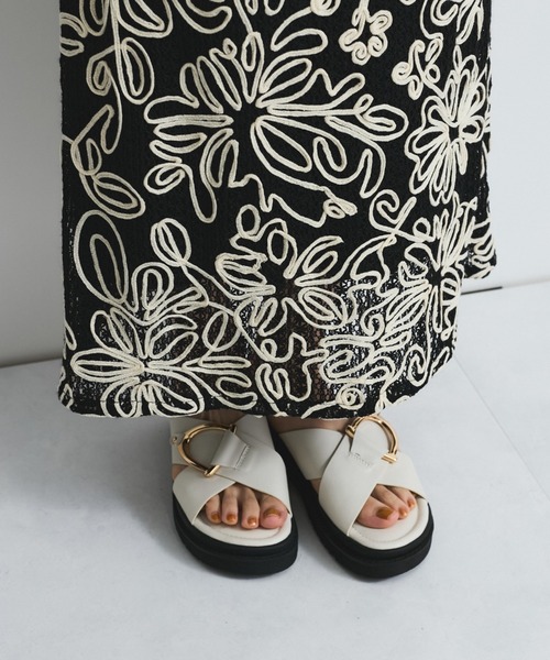 VICKY（ビッキー）の「コードエンブロイダリーIラインスカート（スカート・レディース・ブラック系その他/オフホワイト・M/L）」の9枚目の写真