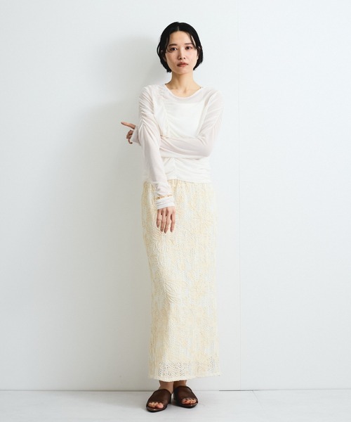 VICKY（ビッキー）の「コードエンブロイダリーIラインスカート（スカート・レディース・ブラック系その他/オフホワイト・M/L）」の11枚目の写真