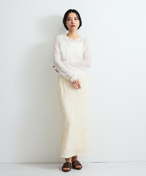 VICKY（ビッキー）の「コードエンブロイダリーIラインスカート（スカート・レディース・ブラック系その他/オフホワイト・M/L）」の12枚目の写真