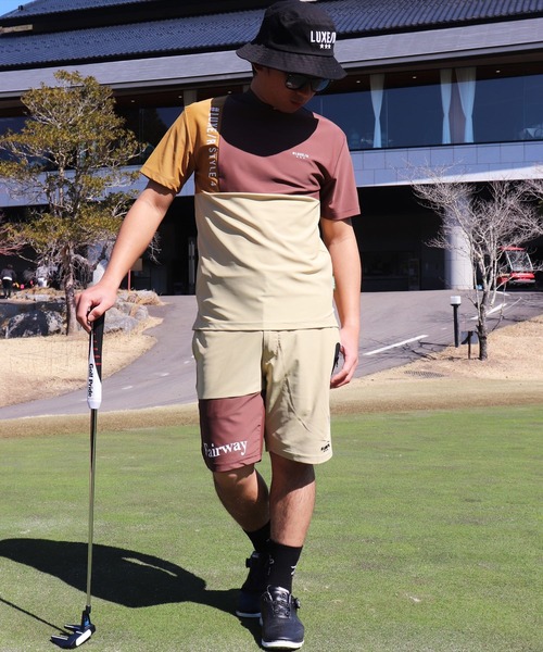 LUXE/R GOLF(ラグジュ ゴルフ)の「(RM)【LUXE/R GOLF】COOL & DRY ストレッチ スムース カラーブロック モックネック Tシャツ(Tシャツ/カットソー・メンズ・ホワイト系/ブラック系/ベージュ系/ブルー系・L/XL/M)」の15枚目の写真