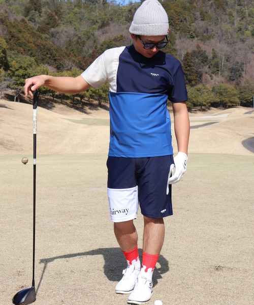 LUXE/R GOLF(ラグジュ ゴルフ)の「(RM)【LUXE/R GOLF】COOL & DRY ストレッチ スムース カラーブロック モックネック Tシャツ(Tシャツ/カットソー・メンズ・ホワイト系/ブラック系/ベージュ系/ブルー系・L/XL/M)」の21枚目の写真