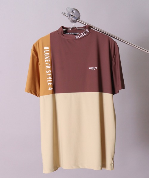 LUXE/R GOLF(ラグジュ ゴルフ)の「(RM)【LUXE/R GOLF】COOL & DRY ストレッチ スムース カラーブロック モックネック Tシャツ(Tシャツ/カットソー・メンズ・ホワイト系/ブラック系/ベージュ系/ブルー系・L/XL/M)」の10枚目の写真
