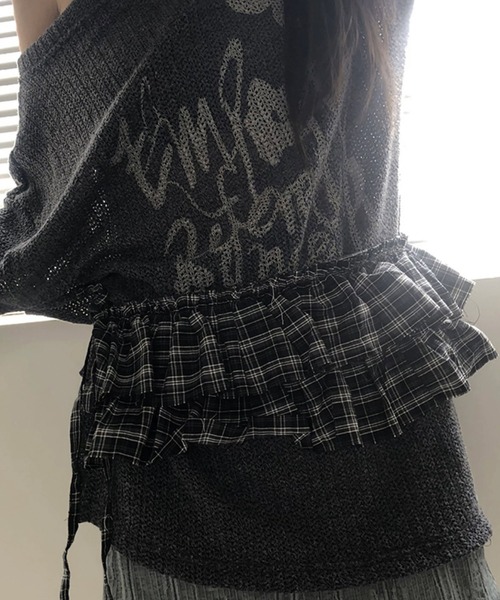 HALEY PESCA(ヘーリーペスカ)の「HALEY PESCA/レイヤードフリル チェック柄巻きスカート(スカート・レディース・ブラック/ブラウン・FREE)」の9枚目の写真
