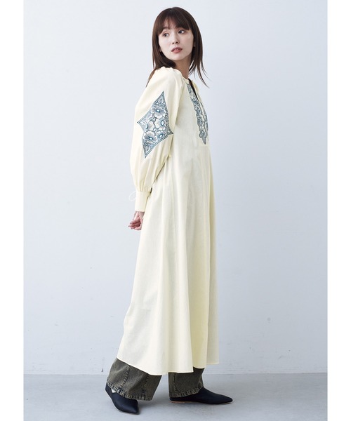 MEDE19F(メデジュウキュウ)の「BRAND NEW MIX STYLE エンブロイダリーワンピース(ワンピース・レディース・アイボリー・M/L/LL/3L/SP/MP)」の7枚目の写真