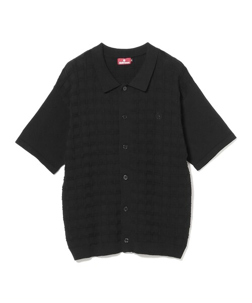 Hellrazor(ヘルレイザー)の「HELLRAZOR / SQUARE S/S BUTTON KNIT(ポロシャツ・メンズ・ブラック・M/L/XL)」の2枚目の写真
