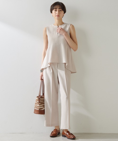 Whim Gazette(ウィムガゼット)の「ストレッチブッチャーペプラムブラウス(シャツ/ブラウス・レディース・ブラック/ベビーピンク/ブラウン・FREE)」の5枚目の写真