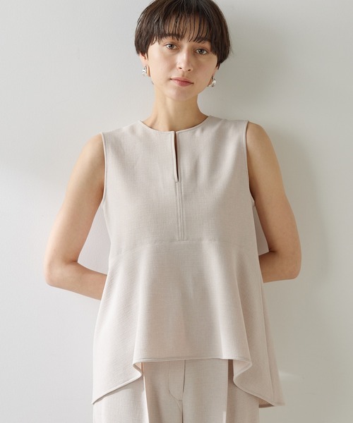 Whim Gazette(ウィムガゼット)の「ストレッチブッチャーペプラムブラウス(シャツ/ブラウス・レディース・ブラック/ベビーピンク/ブラウン・FREE)」の4枚目の写真