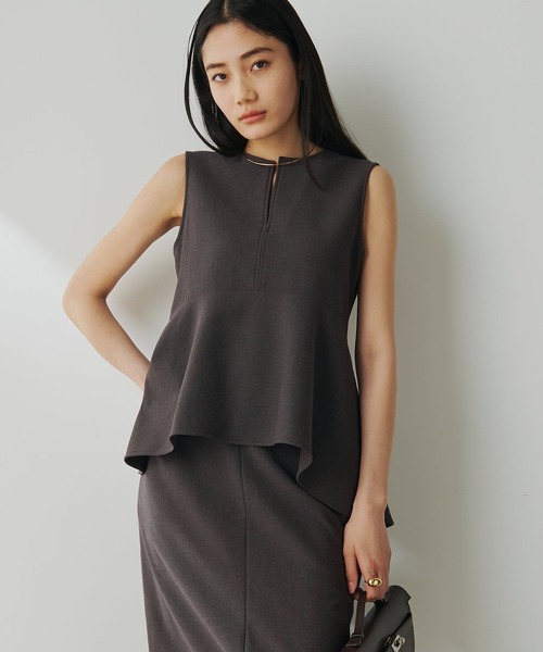 Whim Gazette(ウィムガゼット)の「ストレッチブッチャーペプラムブラウス(シャツ/ブラウス・レディース・ブラック/ベビーピンク/ブラウン・FREE)」の16枚目の写真