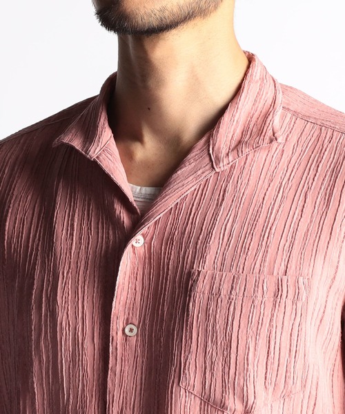 NICOLE CLUB FOR MEN（ニコルクラブフォーメン）の「カラープリーツ7分袖スタンドカラーシャツ（シャツ/ブラウス・メンズ・オレンジ/ネイビー/ミント/ピンク/ライトグレー/ブラック・X-LARGE/LARGE/MEDIUM）」の16枚目の写真
