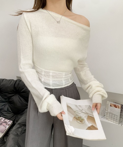 Jasmine Grandiflorum(ジャスミングランディフローラム)の「【Jasmine】コルセット風ニットプルオーバー(ニット/セーター・レディース・ホワイト/ピンク/オレンジ・FREE)」の20枚目の写真