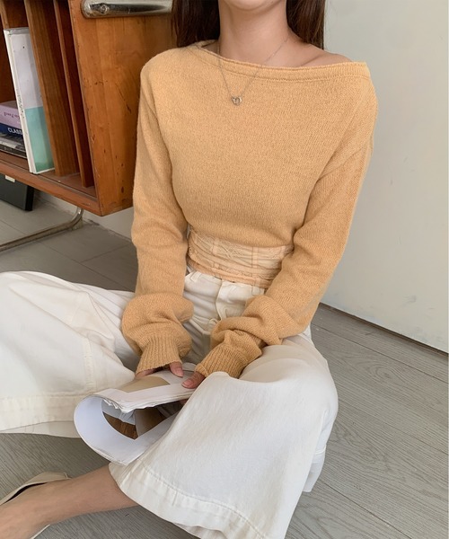 Jasmine Grandiflorum(ジャスミングランディフローラム)の「【Jasmine】コルセット風ニットプルオーバー(ニット/セーター・レディース・ホワイト/ピンク/オレンジ・FREE)」の14枚目の写真