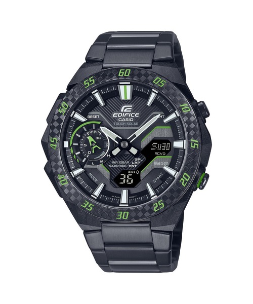 EDIFICE(CASIO)(エディフィス)の「WINDFLOW / ECB-2200YRC-1A3JF(アナログ腕時計・メンズ・ブラック×グリーン・FREE)」の1枚目の写真