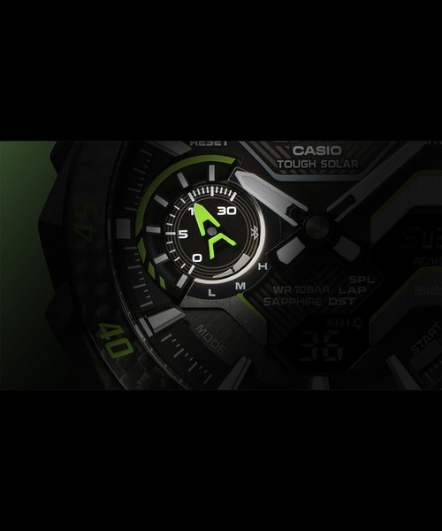 EDIFICE(CASIO)(エディフィス)の「WINDFLOW / ECB-2200YRC-1A3JF(アナログ腕時計・メンズ・ブラック×グリーン・FREE)」の5枚目の写真