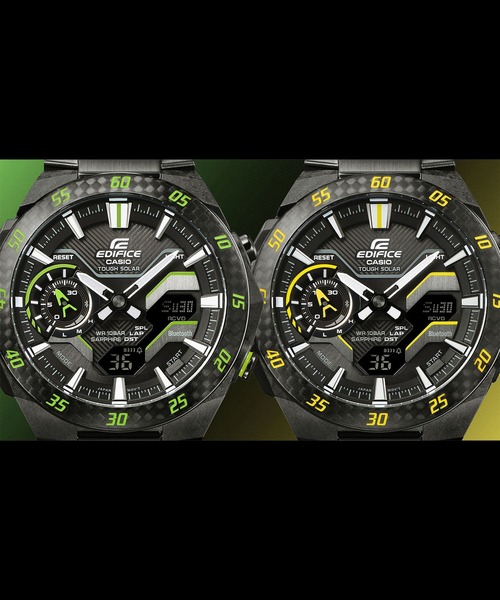 EDIFICE(CASIO)(エディフィス)の「WINDFLOW / ECB-2200YRC-1A3JF(アナログ腕時計・メンズ・ブラック×グリーン・FREE)」の7枚目の写真