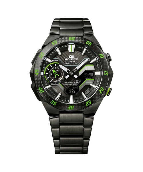 EDIFICE(CASIO)(エディフィス)の「WINDFLOW / ECB-2200YRC-1A3JF(アナログ腕時計・メンズ・ブラック×グリーン・FREE)」の2枚目の写真