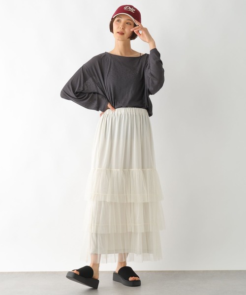 LEPSIM（レプシィム）の「ティアードチュールスカート　326087（スカート・レディース・チャコールグレー/アイボリー/レオパード・FREE）」の8枚目の写真